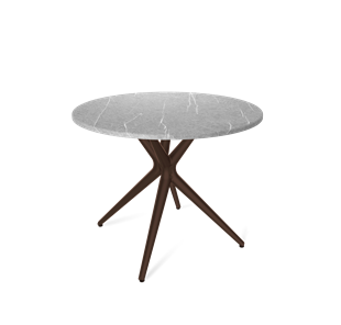 Круглый стол на кухню SHT-TU30 / SHT-TT 90 МДФ (серый мрамор/коричневый) в Шахтах