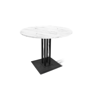 Круглый стол на кухню SHT-TU6-BS1 / SHT-TT 90 ЛДСП (мрамор кристалл/черный) в Шахтах