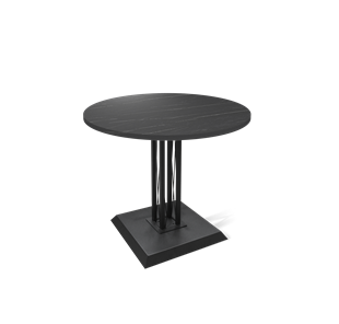 Круглый кухонный стол SHT-TU6-BS2 / SHT-TT 80 ЛДСП (камень пьетра гриджио черный/черный) в Таганроге