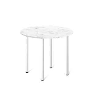 Кухонный круглый стол SHT-TU66 / SHT-TT 90 ЛДСП (мрамор кристалл/белый) в Шахтах