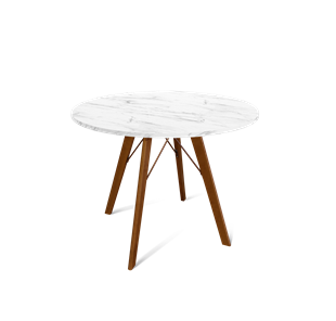 Кухонный круглый стол SHT-TU9 / SHT-TT 90 ЛДСП (мрамор кристалл/темный орех) в Шахтах