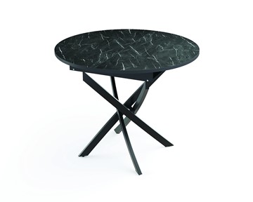Обеденный стол 55.04 Адажио, мрамор черный/черный/металл черный в Шахтах
