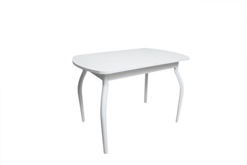Маленький кухонный стол ПГ-01СТ белое/белое/крашенные фигурные в Батайске