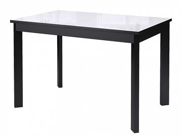 Кухонный раскладной стол Dikline Ls110, стекло белое/ножки черные в Шахтах