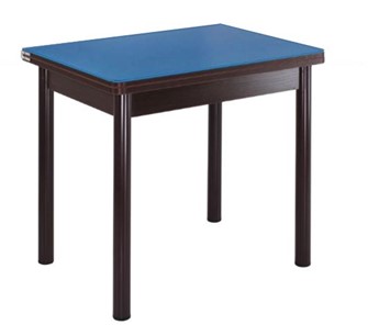 Кухонный пристенный стол СПА-01 СТ2, венге ЛДСП/стекло синие/38 прямые трубки крашеные коричневый в Таганроге
