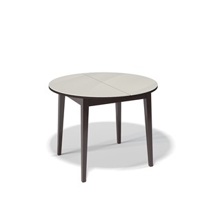 Кухонный круглый стол Kenner 1000M (Венге/Стекло крем сатин) в Шахтах