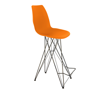 Барный стул SHT-ST29/S66 (оранжевый ral2003/черный муар/золотая патина) в Шахтах