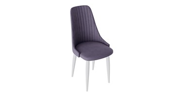 Кухонный стул Франк (конус) исп2 (Белый матовый/Микровелюр Фиолетовый) в Шахтах