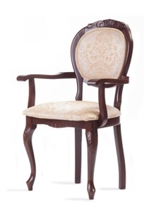 Обеденный стул Барокко с резьбой и подлокотниками (стандартная покраска) в Шахтах