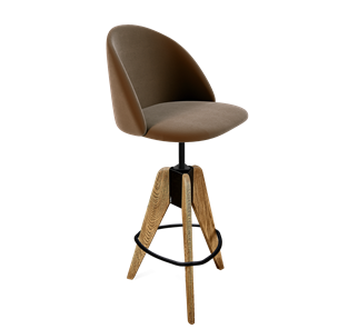 Барный стул SHT-ST35 / SHT-S92 (кофейный ликер/браш.коричневый/черный муар) в Шахтах