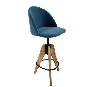 Барный стул SHT-ST35 / SHT-S92 (тихий океан/браш.коричневый/черный муар) в Шахтах