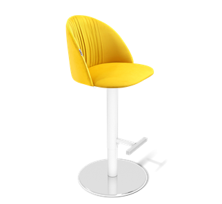 Барный стул SHT-ST35-1 / SHT-S128 (имперский жёлтый/хром/белый муар) в Шахтах