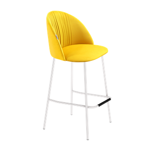 Барный стул SHT-ST35-1 / SHT-S29P (имперский жёлтый/белый муар) в Шахтах