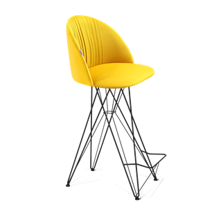 Барный стул SHT-ST35-1 / SHT-S66 (имперский жёлтый/черный муар) в Шахтах