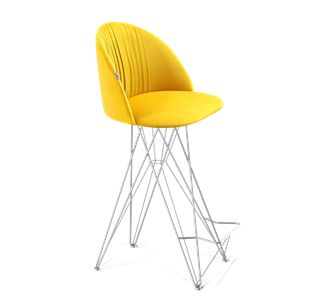 Барный стул SHT-ST35-1 / SHT-S66 (имперский жёлтый/хром лак) в Шахтах