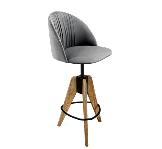 Барный стул SHT-ST35-1 / SHT-S92 (угольно-серый/браш.коричневый/черный муар) в Шахтах