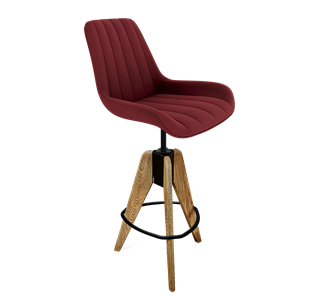 Барный стул SHT-ST37 / SHT-S92 (рубиновое вино/браш.коричневый/черный муар) в Шахтах