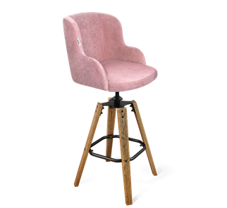 Барный стул SHT-ST39 / SHT-S93 (пыльная роза/браш.коричневый/черный муар) в Шахтах