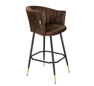 Барный стул SHT-ST42-1 / SHT-S148 (кофейный трюфель/черный муар/золото) в Шахтах
