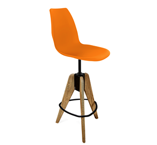 Барный стул SHT-ST29/S92 (оранжевый ral2003/брашированный коричневый/черный муар) в Батайске
