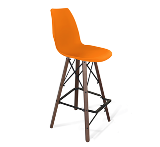 Барный стул SHT-ST29/S80 (оранжевый ral2003/темный орех/черный) в Батайске