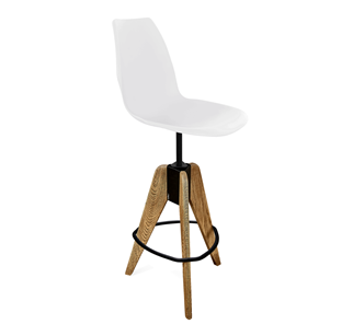 Барный стул SHT-ST29/S92 (белый/брашированный коричневый/черный муар) в Шахтах