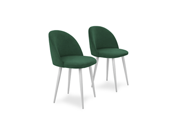 Комплект из 2-х  мягких стульев для кухни Лайт изумрудный белые ножки в Шахтах
