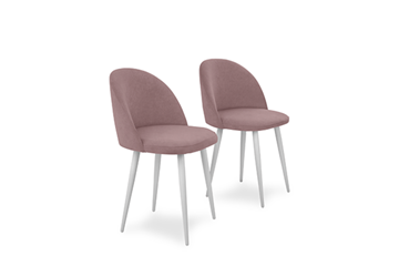 Комплект из 2-х  мягких стульев для кухни Лайт розовый белые ножки в Шахтах