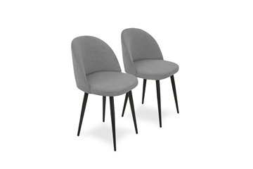 Комплект из 2-х  мягких стульев для кухни Лайт серый черные ножки в Шахтах