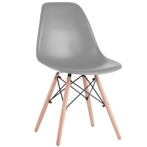 Комплект стульев 4 шт. BRABIX "Eames CF-010", пластик серый, опоры дерево/металл, 532632, 2033A в Таганроге