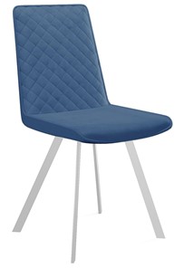 Обеденный стул 202, микровелюр B8 blue, ножки белые в Каменск-Шахтинском