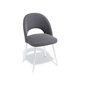 Обеденный стул Kenner 148KC белый/серый велюр в Шахтах