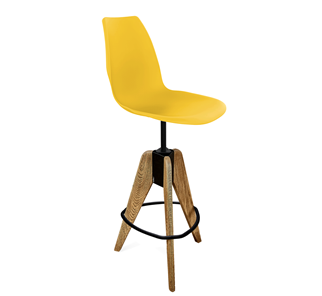 Барный стул SHT-ST29/S92 (желтый ral 1021/брашированный коричневый/черный муар) в Таганроге