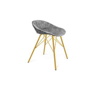 Обеденный стул SHT-ST19-SF1 / SHT-S37 (дымный/золото) в Шахтах