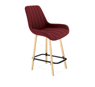 Полубарный стул SHT-ST37 / SHT-S94-1 (рубиновое вино/прозрачный лак/черный муар) в Шахтах