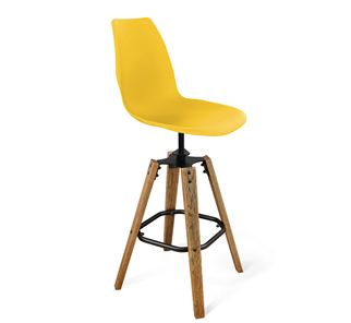 Барный стул SHT-ST29/S93 (желтый ral 1021/брашированный коричневый/черный муар) в Шахтах