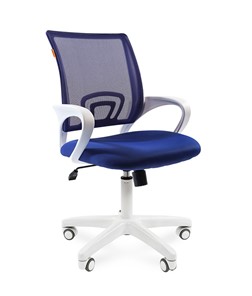 Кресло CHAIRMAN 696 white, ткань, цвет синий в Батайске