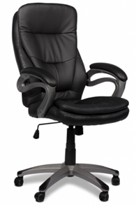 Офисное кресло ДамОфис J 9302 экокожа /пластик, черный в Таганроге
