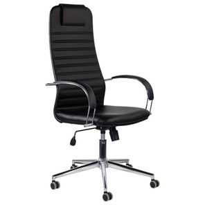 Офисное кресло Brabix Premium Pilot EX-610 CH (хром, кожзам, черное) 532418 в Батайске