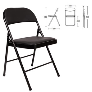 Офисный стул складной Brabix Golf Plus CF-003 Комфорт (черный каркас, кожзам черный) 531566 в Шахтах