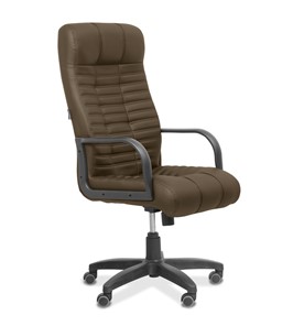Кресло для руководителя Атлант, экокожа премиум / коричневая CN1116 в Шахтах