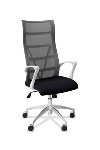 Офисное кресло Топ X белый каркас, сетка/ткань TW / серая/черная в Таганроге