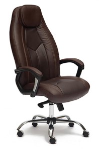 Компьютерное кресло BOSS Lux, кож/зам, коричневый/коричневый перфорированный, арт.9816 в Шахтах