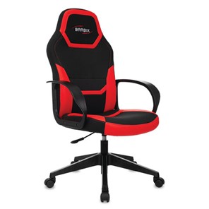Кресло офисное BRABIX "Alpha GM-018", ткань/экокожа, черное/красное, 532637, GM-018_532637 в Шахтах