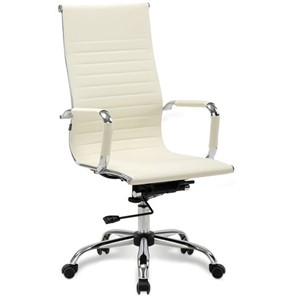 Кресло офисное BRABIX "Energy EX-509", экокожа, хром, бежевое, 531166 в Шахтах