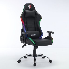 Офисное кресло BRABIX "Lumen GM-150 RGB", подсветка, две подушки, экокожа, черное, 532801 в Шахтах