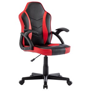 Офисное кресло BRABIX "Shark GM-203", экокожа, черное/красное, 532512 в Шахтах