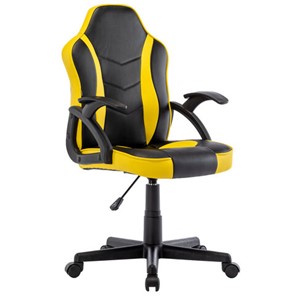 Офисное кресло BRABIX "Shark GM-203", экокожа, черное/желтое, 532514 в Шахтах