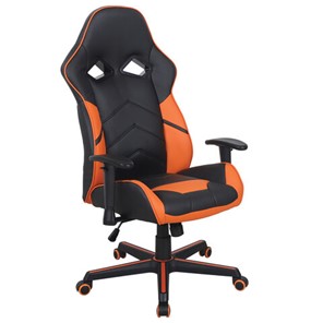Кресло офисное BRABIX "Storm GM-006", регулируемые подлокотники, экокожа, черное/оранжевое, 532502 в Шахтах