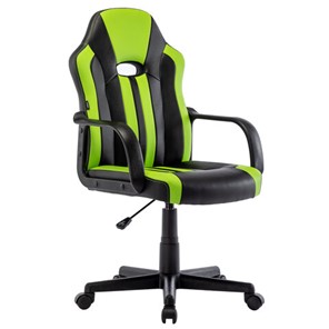 Кресло компьютерное BRABIX "Stripe GM-202", экокожа, черное/зеленое, 532511 в Шахтах